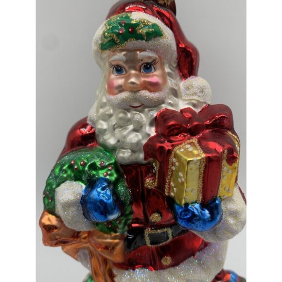 Vtg Christopher Radko HTF Trimmings And Treasures Santa Ornament OG Box - Picture 2 of 7
